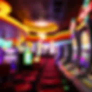 A vibrant view of a Las Vegas casino floor showcasing various gaming options