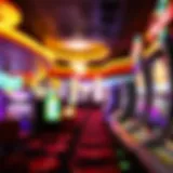 Vibrant Casino Experience A vibrant view of a Las Vegas casino floor showcasing various gaming options