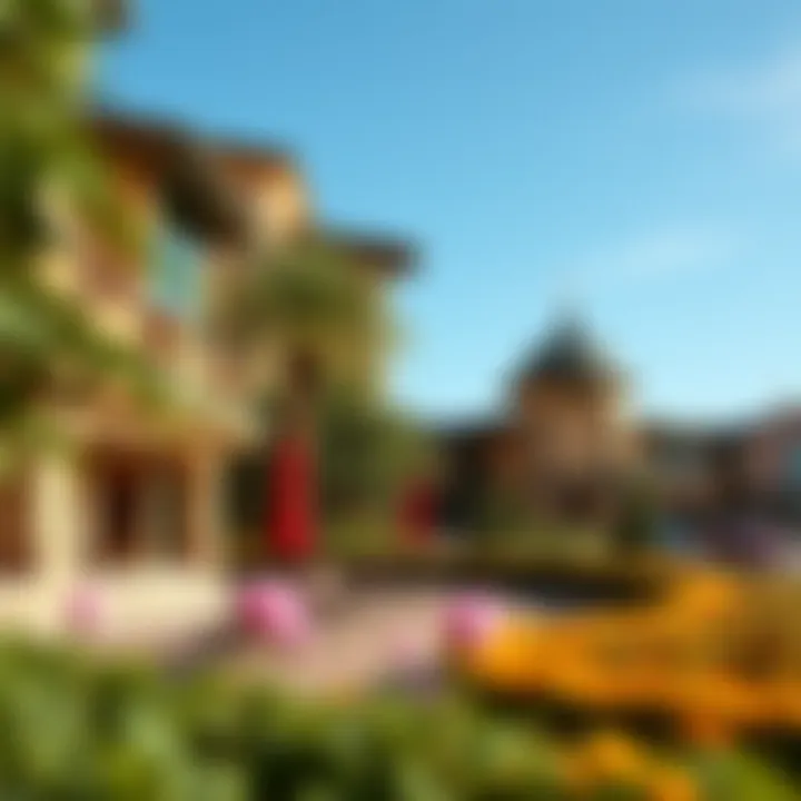 Nearby recreational area featuring lush greenery and amenities