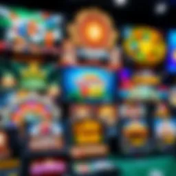 A collage of various online gambling games available for free