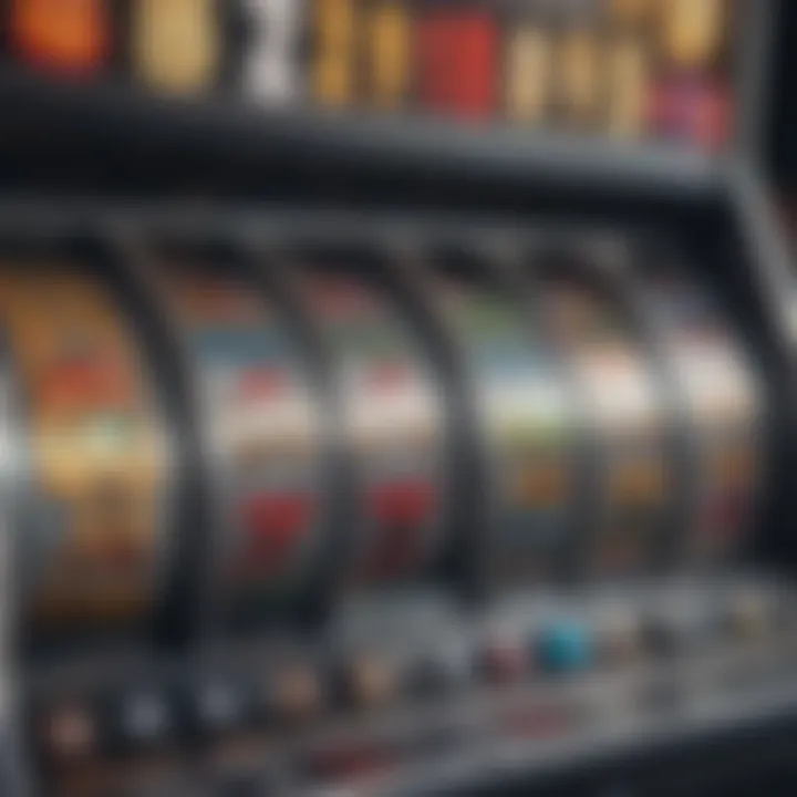 A close-up of a slot machine displaying its payout percentage