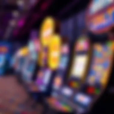 Vibrant Online Slot Machines A vibrant display of slot machines in an online casino environment