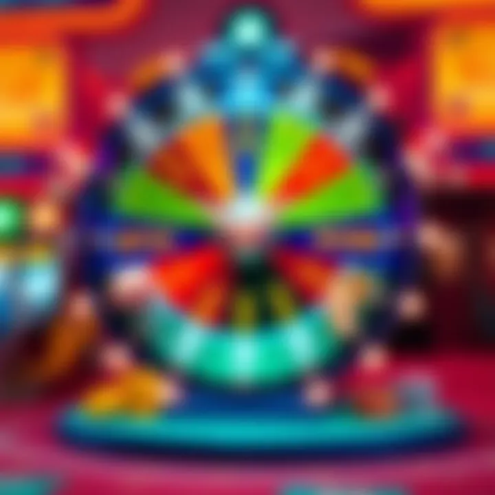 Vibrant Spin a Wheel Design A vibrant spin a wheel design showcasing various reward options