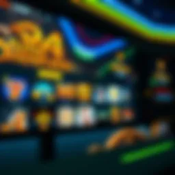 A visually stunning online casino interface showcasing various game options