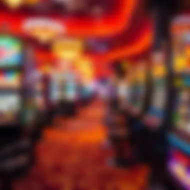 Vibrant Casino Floor with Slot Machines Casino floor with vibrant slot machines