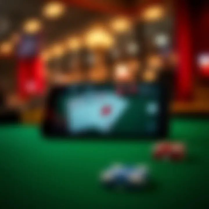 A captivating view of a smartphone with poker cards on the screen