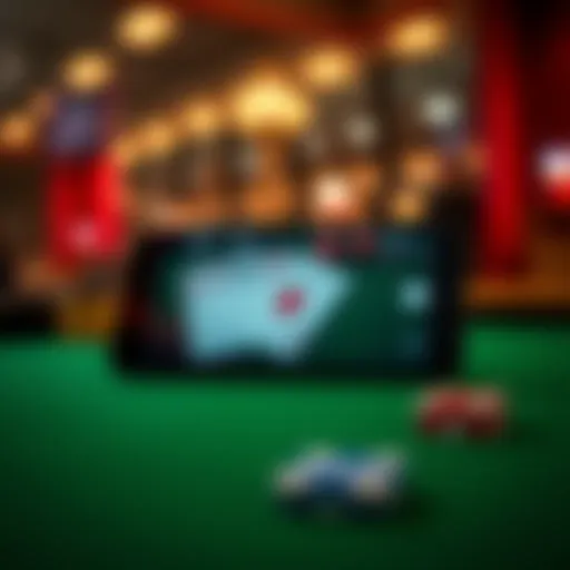 Smartphone Displaying Poker Cards A captivating view of a smartphone with poker cards on the screen