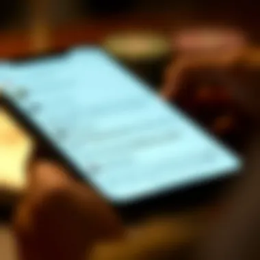 User Testimonials and Reviews A close-up of user testimonials and reviews on a mobile device.