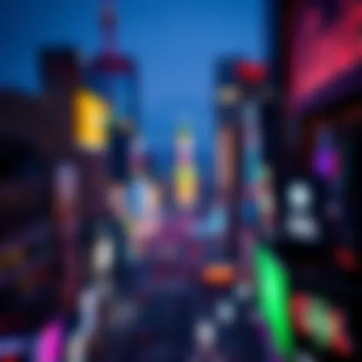 Aerial view of Times Square showcasing vibrant nightlife and potential casino sites