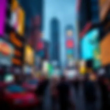 Conceptual illustration of a casino integrated into the Times Square landscape