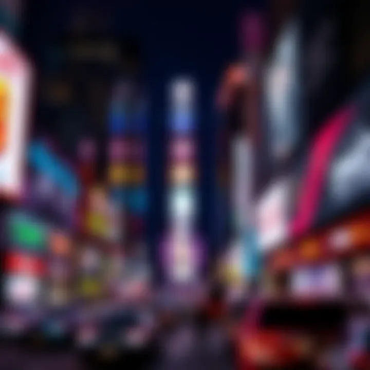 Cultural representation of gaming and entertainment in Times Square