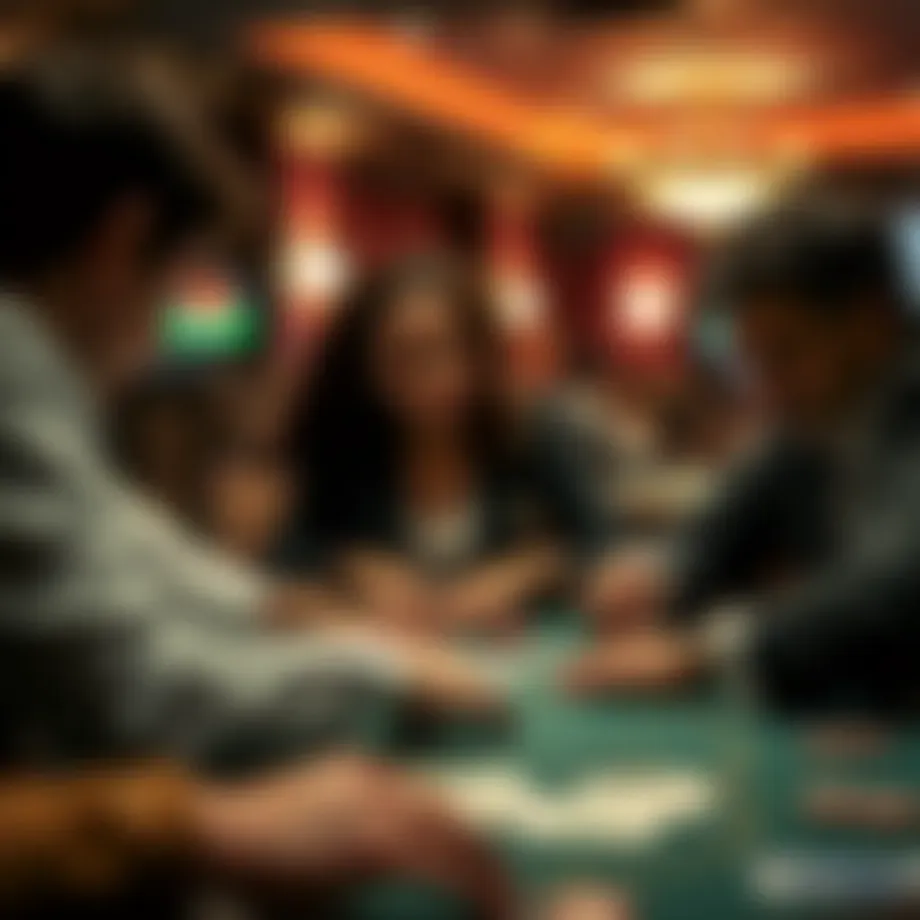 A strategic moment in a Texas Hold'em game with focused players