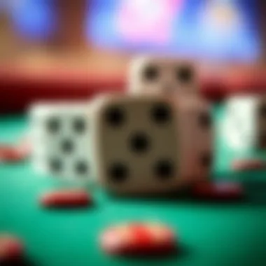 A close-up of dice showing a winning combination