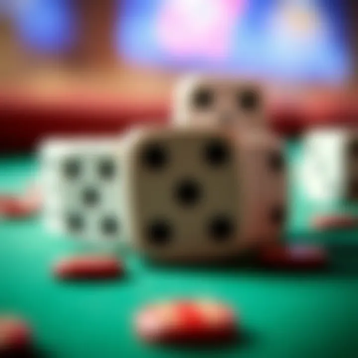 A close-up of dice showing a winning combination