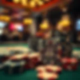 Intricate design of poker chips arranged on a table