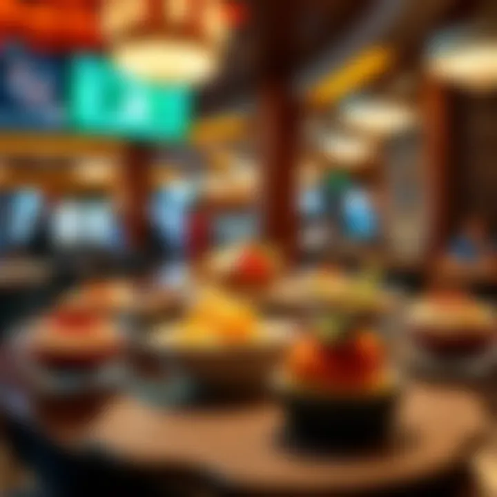 Culinary Delights at Golden Nugget Delectable dishes displayed in a fine dining restaurant within the hotel