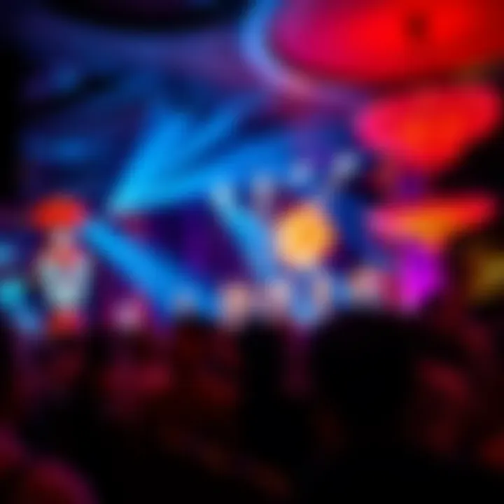 Live entertainment stage with performers