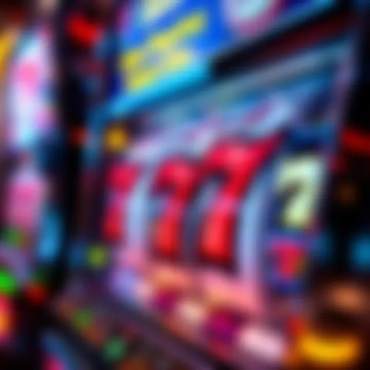 Close-up of the Sizzling 7 slot machine's vibrant reels