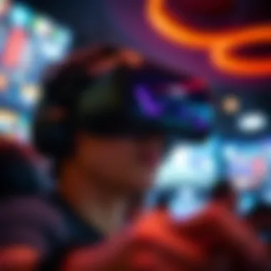 Immersive Gaming Experience A virtual reality headset showcasing an immersive gaming experience