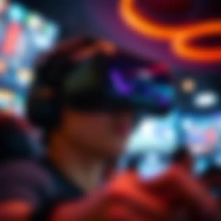 Immersive Gaming Experience A virtual reality headset showcasing an immersive gaming experience