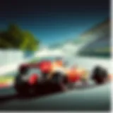 Formula One car speeding on the track