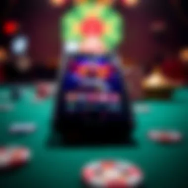 A captivating view of an iPhone displaying a vibrant gambling app interface.