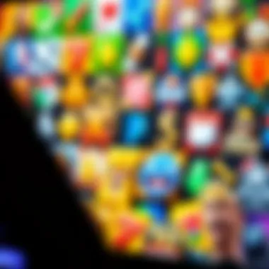 Colorful collage of gaming icons representing various genres