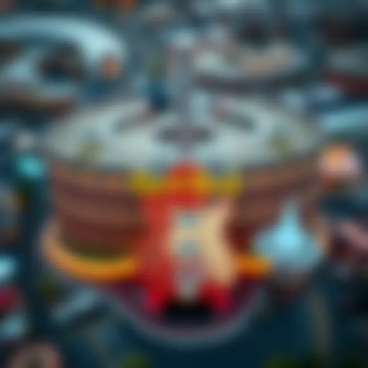 Aerial view of the Hard Rock Casino, showcasing its distinctive guitar shaped entrance