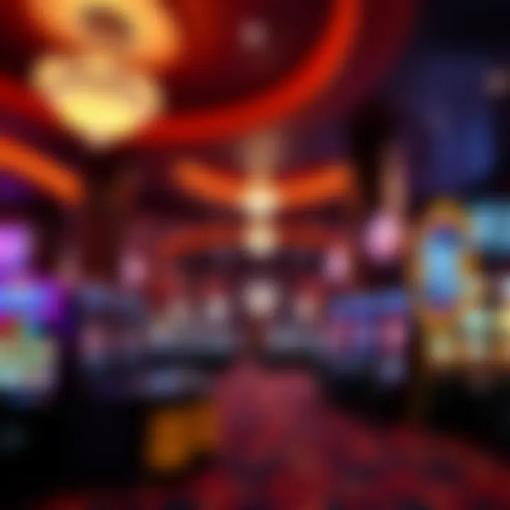Interior design of the casino floor, highlighting the vibrant atmosphere and gaming options