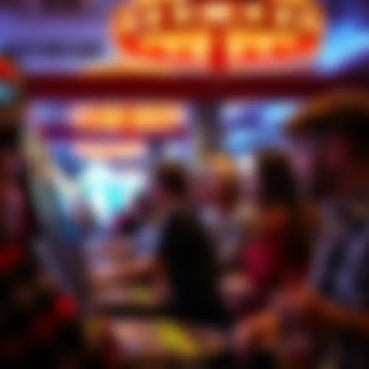 Exciting atmosphere of players engaged in gaming activities with enthusiasm