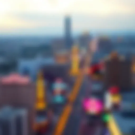 An aerial view of the Las Vegas Strip showcasing iconic casinos