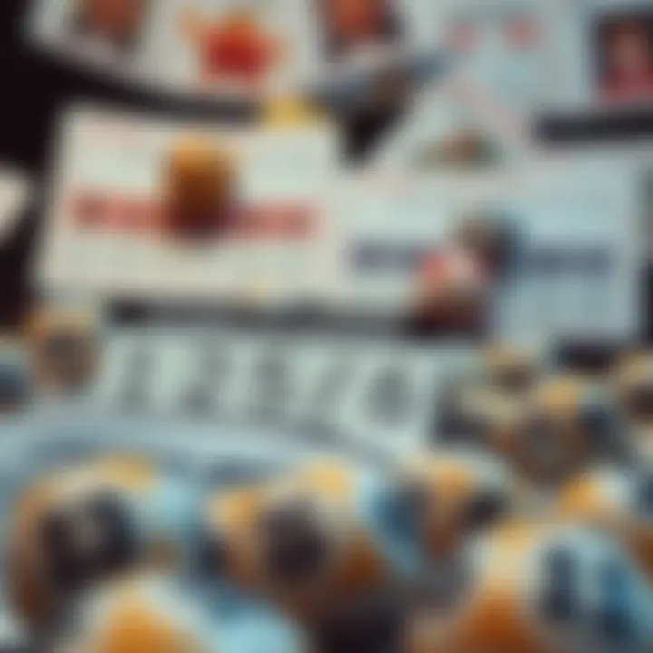 Collage of various strategies for selecting lottery numbers