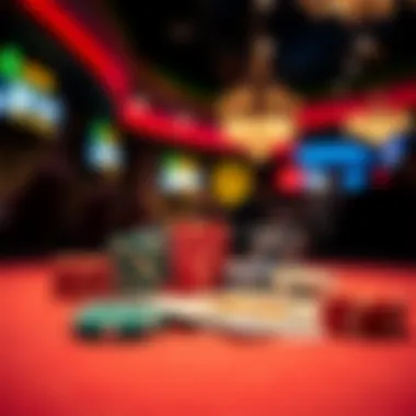 Poker Chips and Cards at Maryland Live Casino Close-up of poker chips and cards on a table during an intense game.