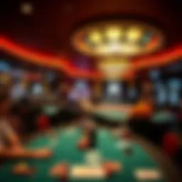 A panoramic view of the Maryland Live Casino poker room, showcasing players engrossed in action.