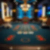 Strategic layout of a blackjack table highlighting key areas