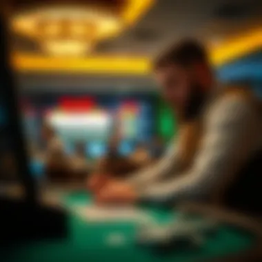 Player analyzing game statistics