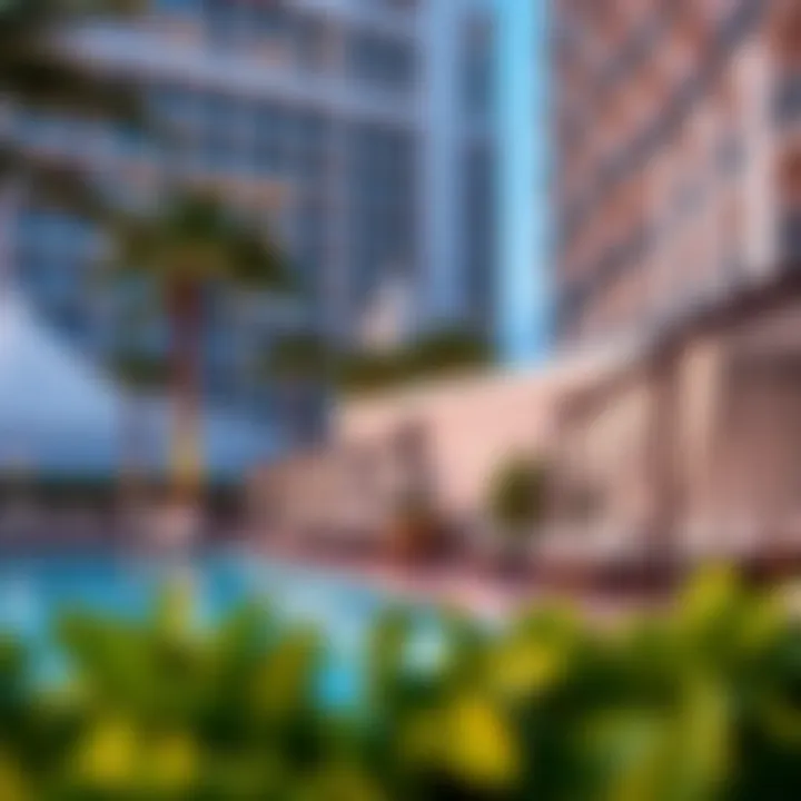 Pool area at Monté Carlo Hotel featuring relaxing cabanas