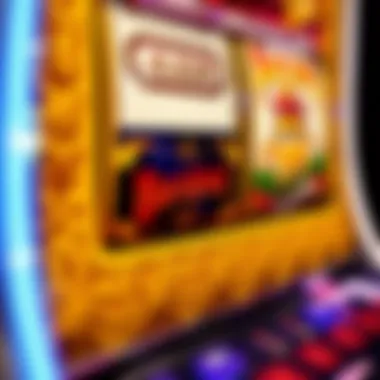 Intricate Designs of a Themed Slot Machine Close-up of a themed slot machine with intricate designs