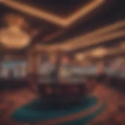 A vibrant casino floor bustling with activity and excitement.