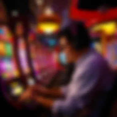 Exploring Game Mechanics A player analyzing various slot game mechanics, immersed in the gaming experience.