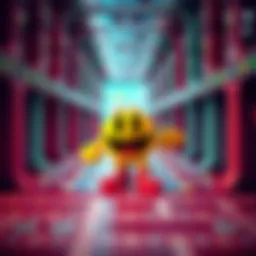 Colorful depiction of Pacman character navigating a scratch ticket maze