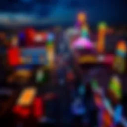 Aerial view of Pearl's casino district showcasing vibrant lights and attractions