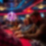 A captivating poker tournament scene featuring intense players and a vibrant audience.