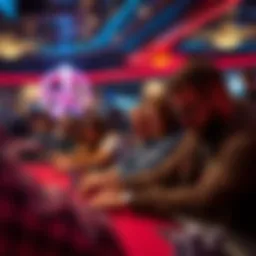 A captivating poker tournament scene featuring intense players and a vibrant audience.
