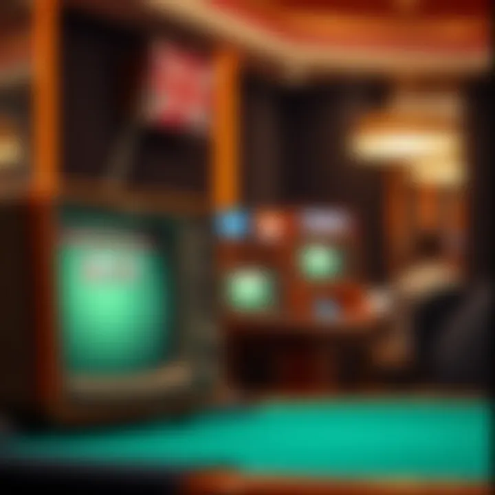 Nostalgic Beginnings of Poker Broadcasting A vintage television set showcasing early poker broadcasts.