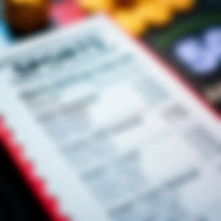 A close-up of a sports betting ticket featuring Super Bowl games