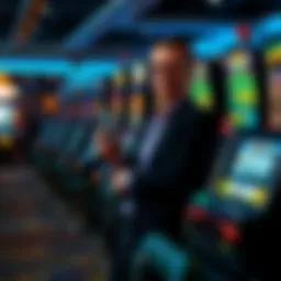 Diverse slot machine types lined up in a casino