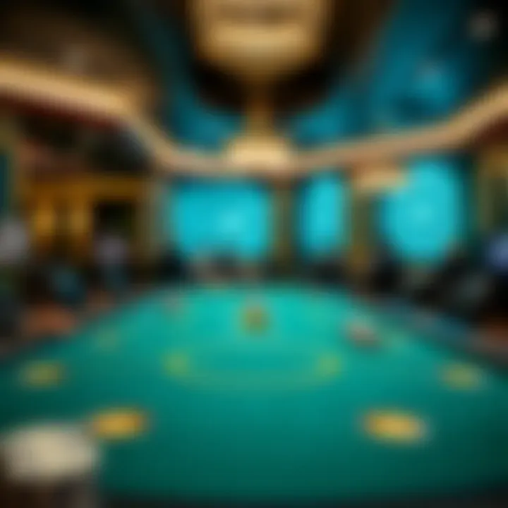 Elegant Casino Poker Table Elegant poker table set in a sophisticated casino environment.