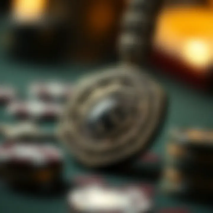 A close-up view of a modern gambler's amulet showcasing intricate designs.