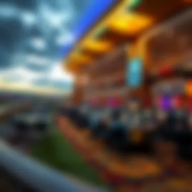 A panoramic view of a casino integrated with a horse racing venue